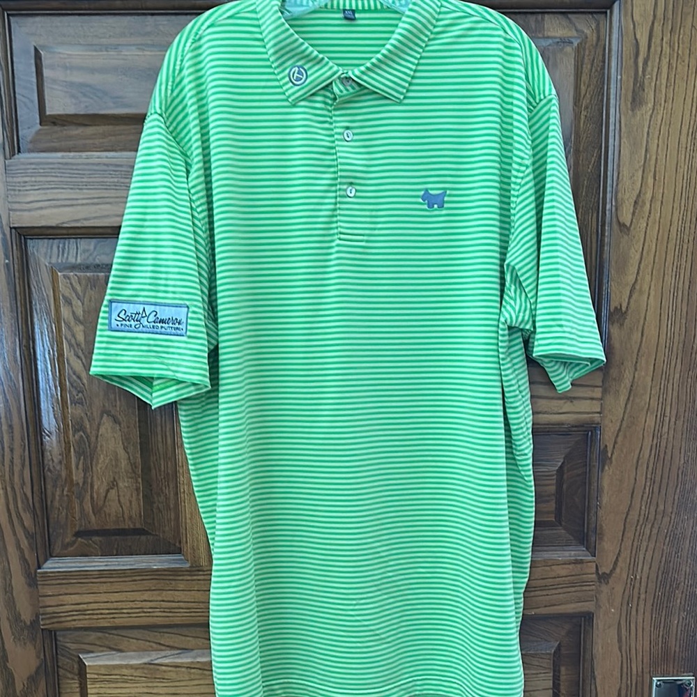 Scotty Cameron Green Polo Shirt with Stripes